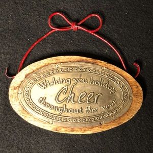 Wood Sign Says “Wishing you holiday cheer throughout the year” - Farmhouse Chic